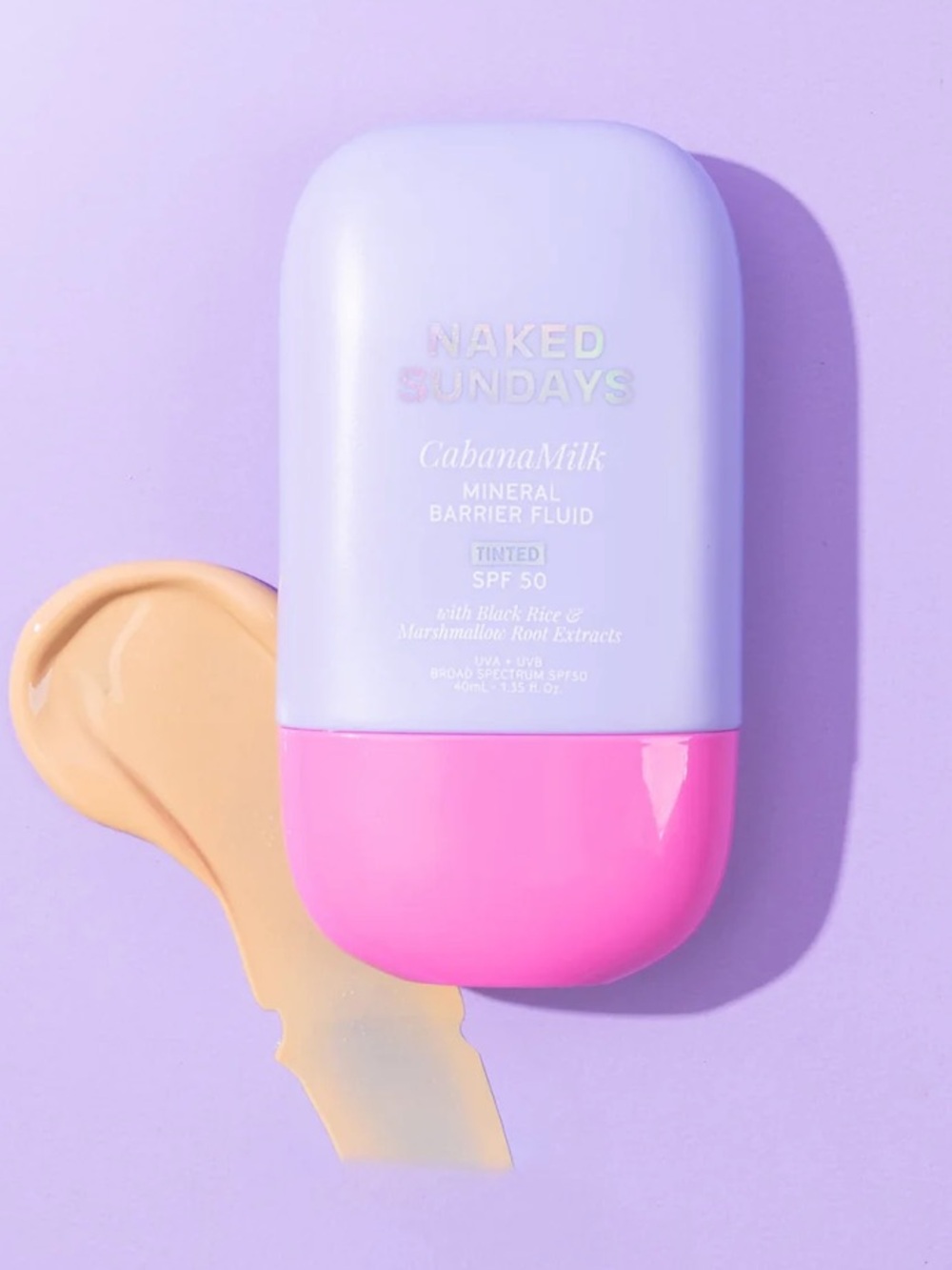 Naked Sundays - NIB CabanaMilk Mineral Priming Barrier Fluid SPF50 + brush